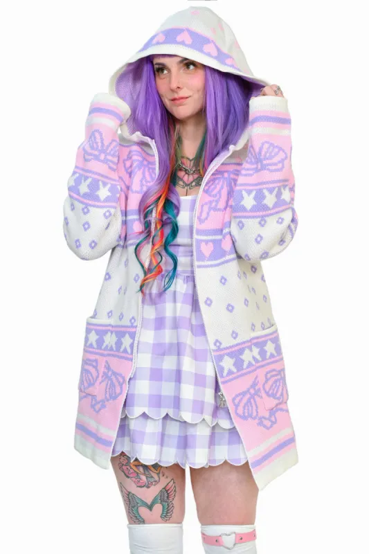 Pastel Ribbon Zip Up Hoodie - EXTREME MARKDOWN sold by My Violet