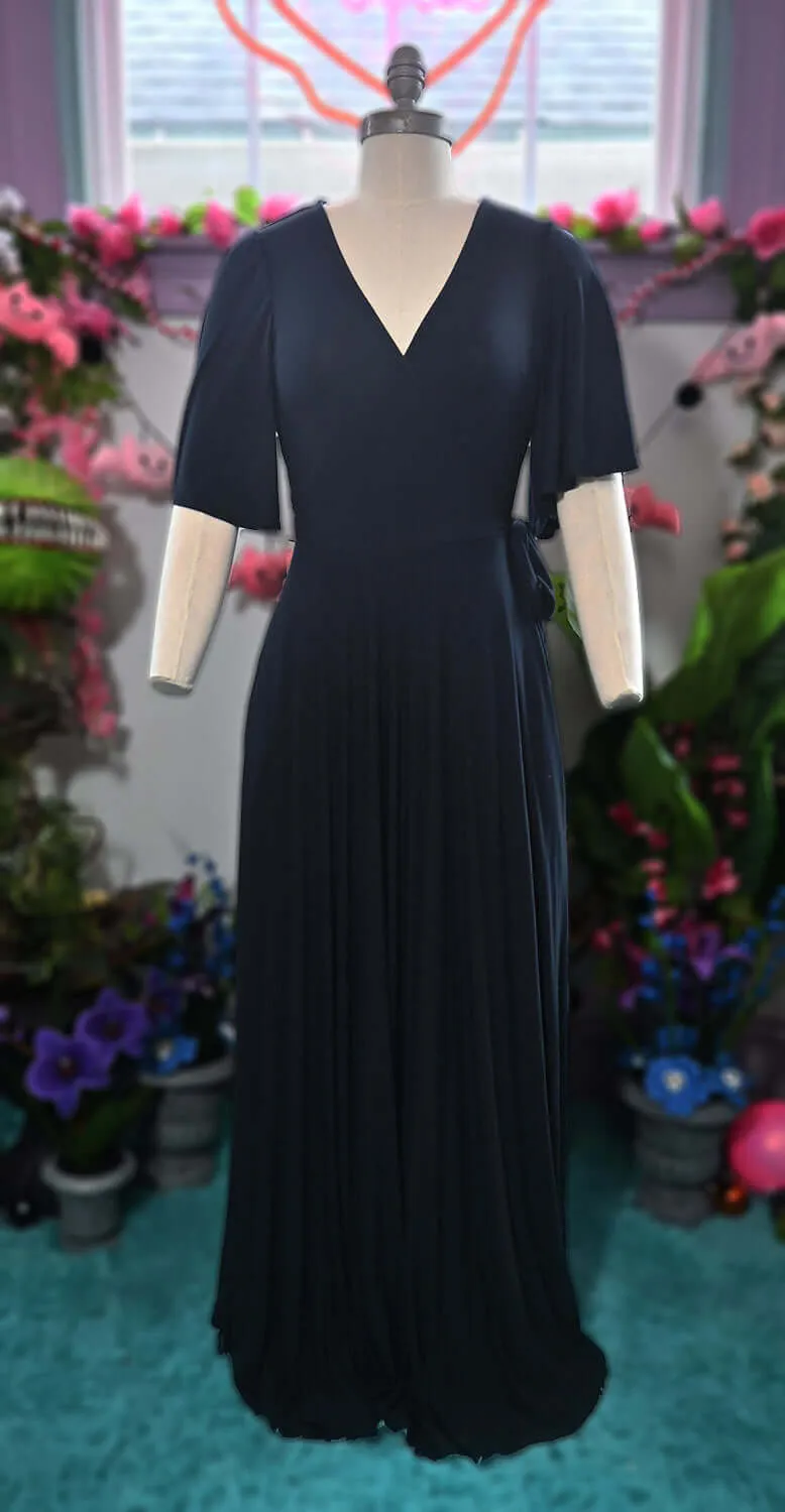 Lydia Wrap Dress in Black Brushed Knit sold by Wax Poetic product image thumbnail 3
