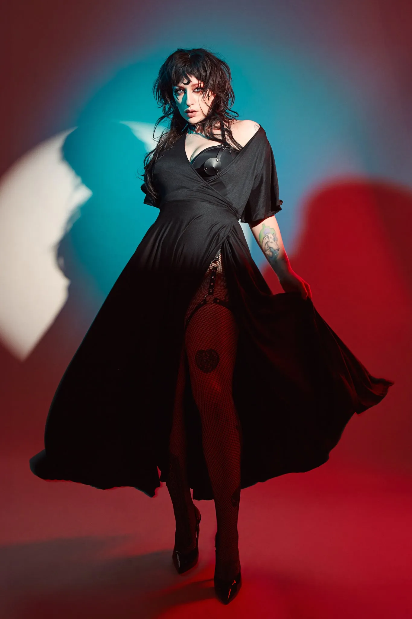 Lydia Wrap Dress in Black Brushed Knit sold by Wax Poetic product image thumbnail 5