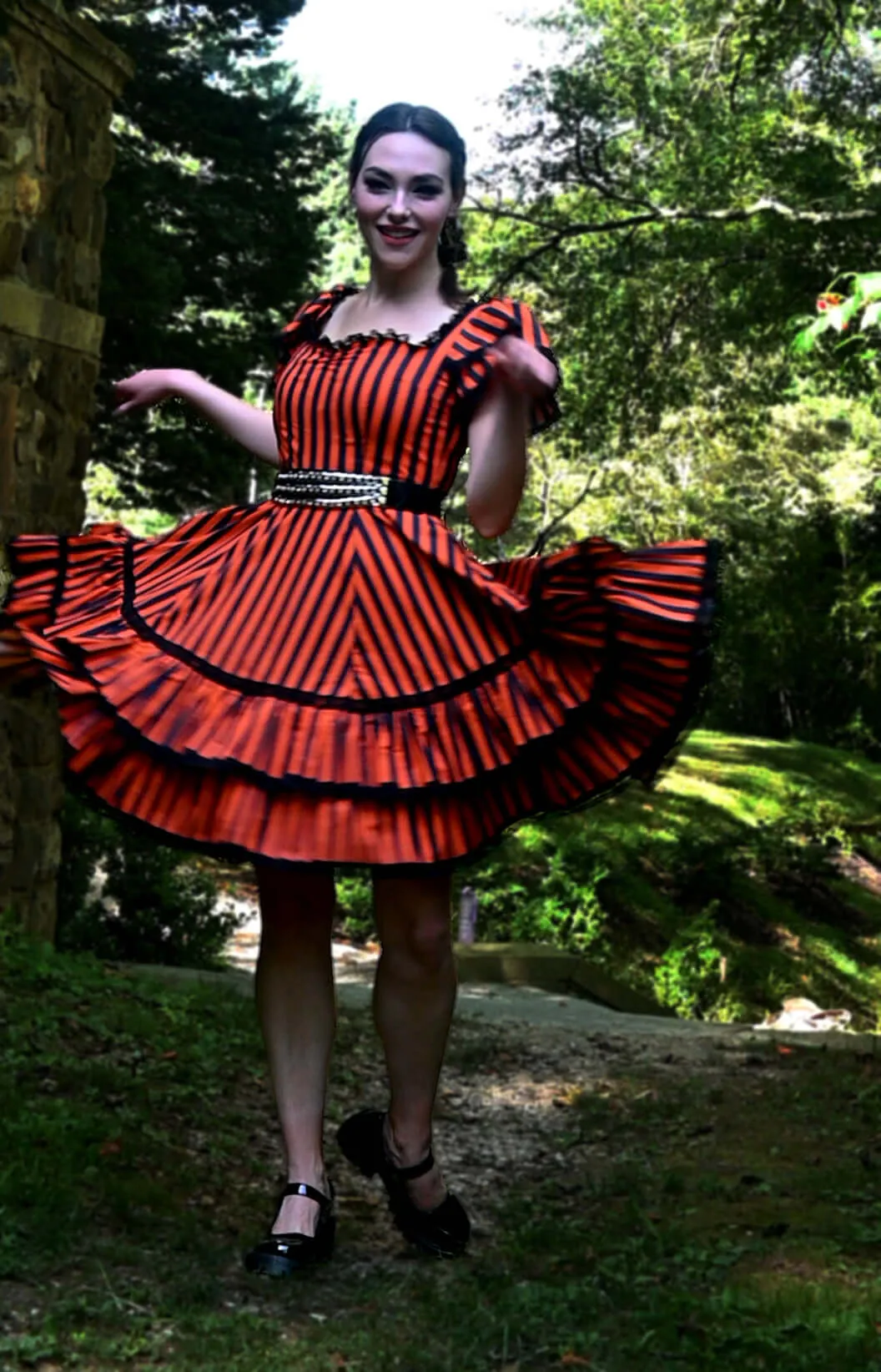 Adelaide Dress in Jack O Lantern Stripes sold by Wax Poetic product image thumbnail 3