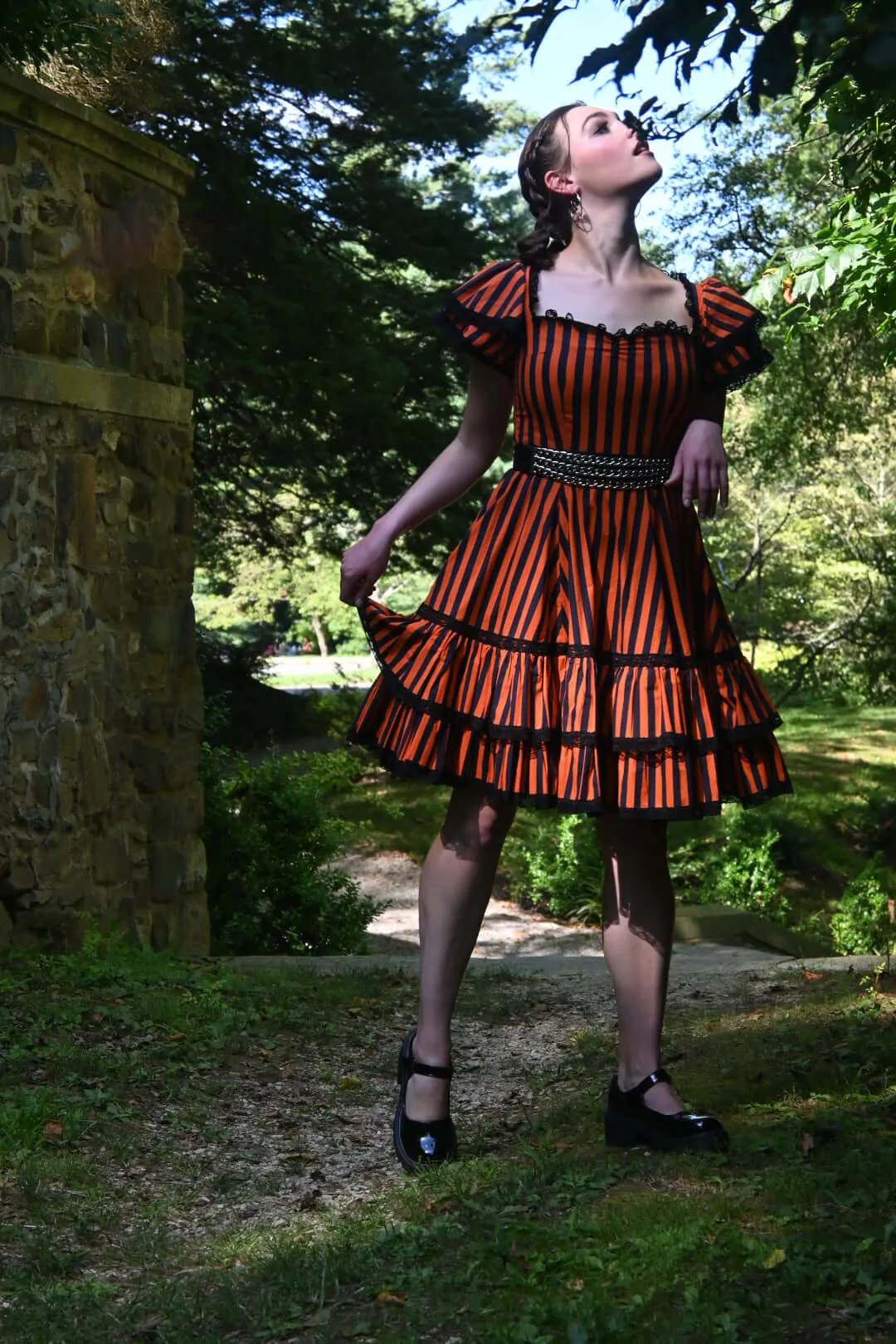 Adelaide Dress in Jack O Lantern Stripes sold by Wax Poetic product image thumbnail 4