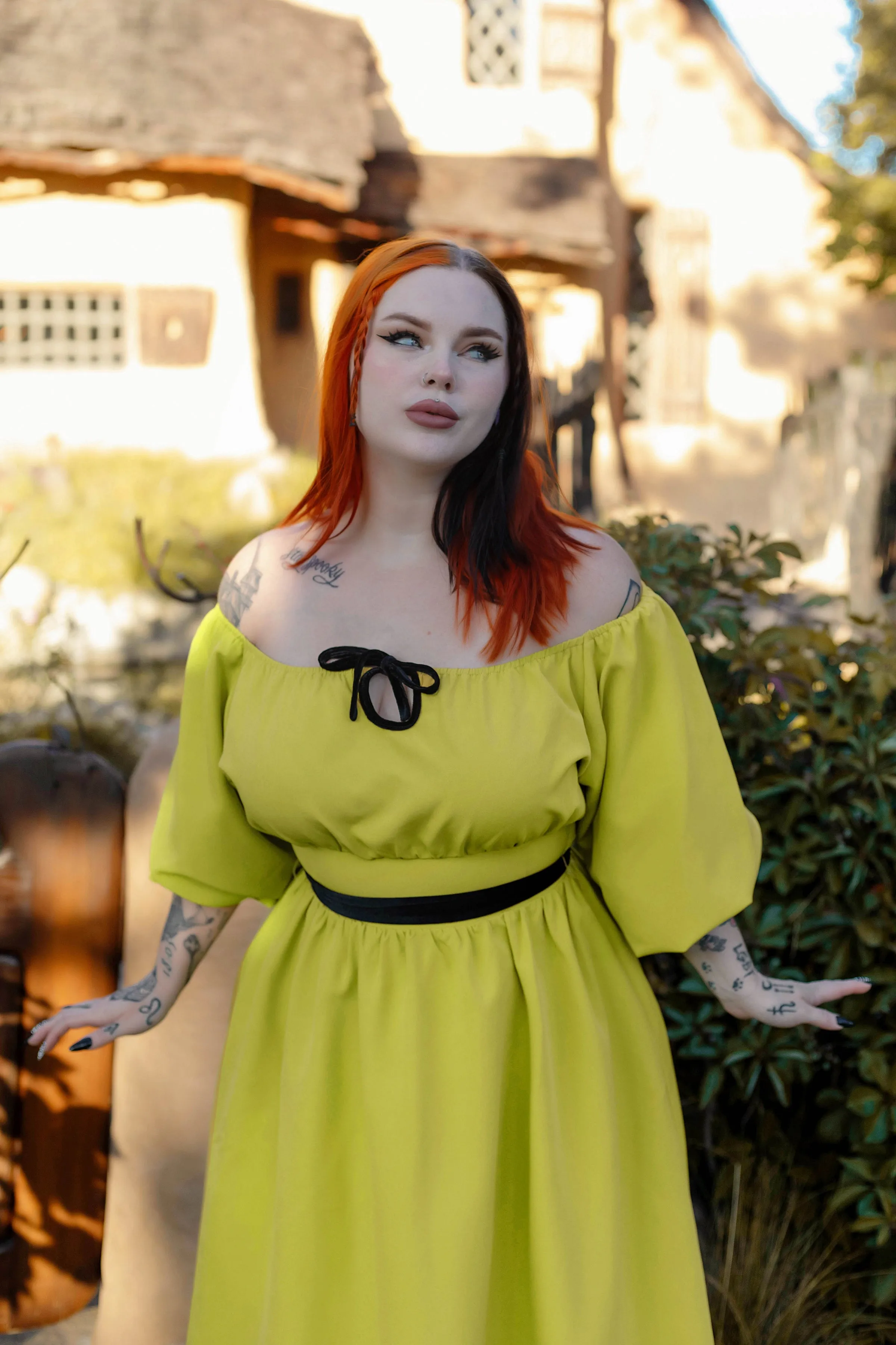 Eva Dress Chartreuse by The Oblong Box Shop sold by Wax Poetic product image thumbnail 4