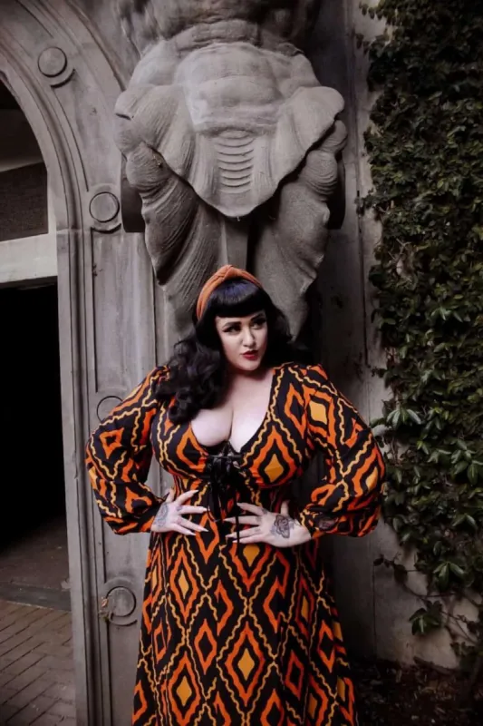 Penny Maxi Dress in Haunted Hotel Print sold by Wax Poetic