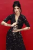 Raquel 3/4 Sleeve Black Maxi Star Clusters dress sold by Wax Poetic