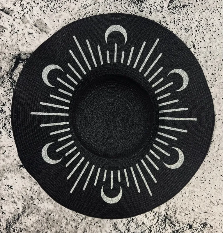 Floppy Sun Hat - XL Brim - Glitter Moonburst by Witchwood Bags sold by Wax Poetic