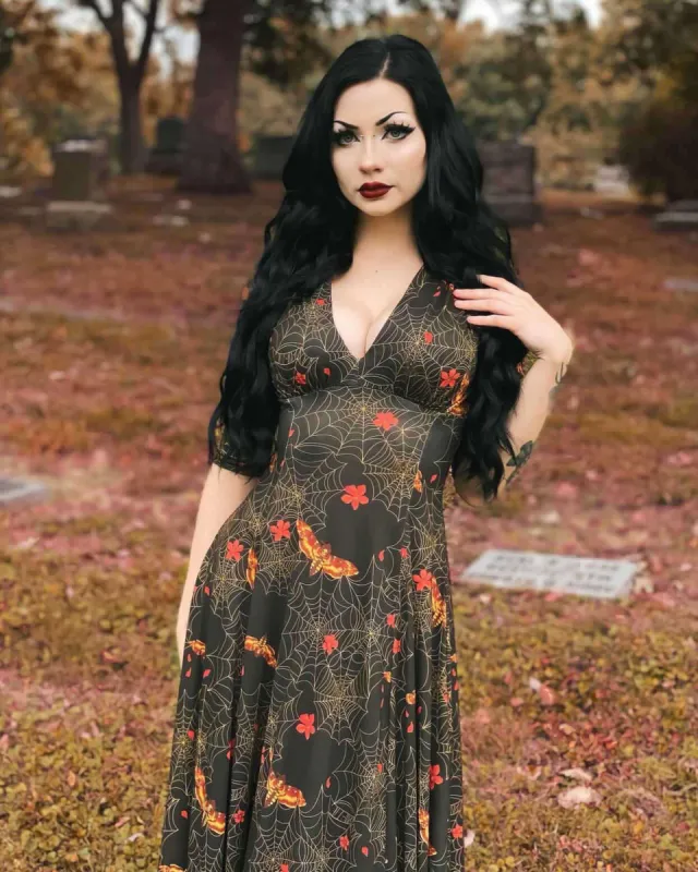 Raquel 3/4 Sleeve Maxi dress in Clarice Print sold by Wax Poetic