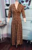 Raquel 3/4 Sleeve Leopard Maxi dress sold by Wax Poetic