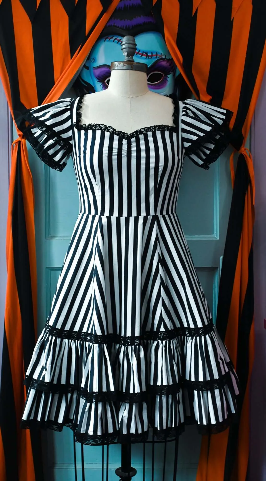 Adelaide Dress in Sandworm Stripes sold by Wax Poetic product image thumbnail 3