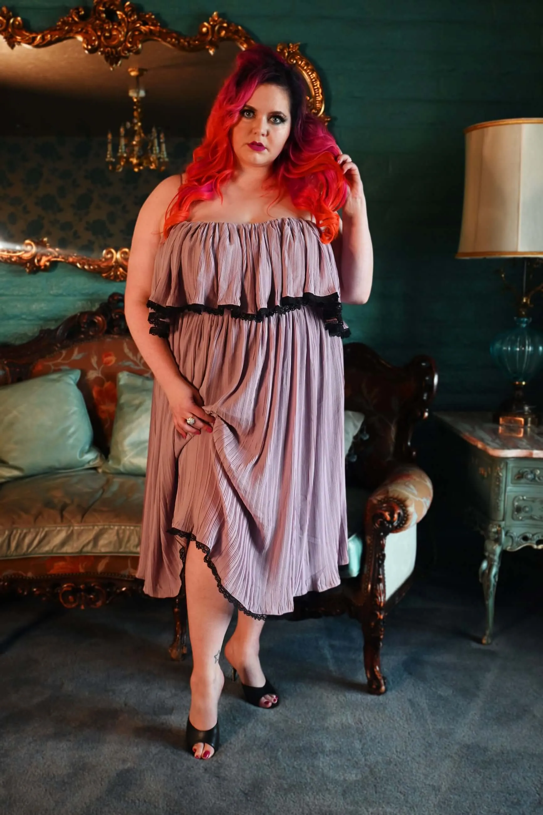 Olivia dress in Dried Lavender sold by Wax Poetic