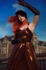 Liberty hi-lo Copper Metallic Knit dress sold by Wax Poetic