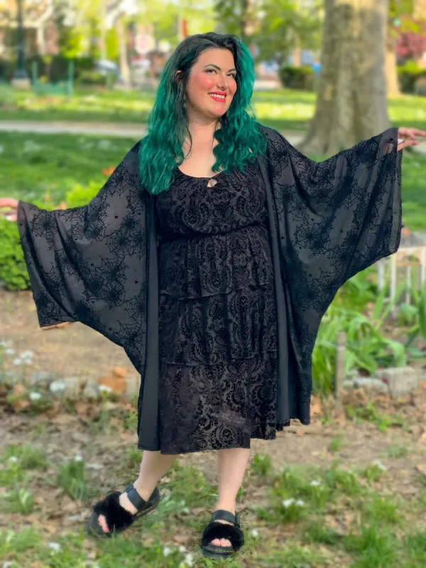 Flocked Mesh Spiderweb Duster sold by Wax Poetic
