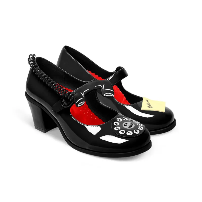 Chocolaticas® Mid Heels Call Me In Black Women's Mary Jane Pump sold by Wax Poetic