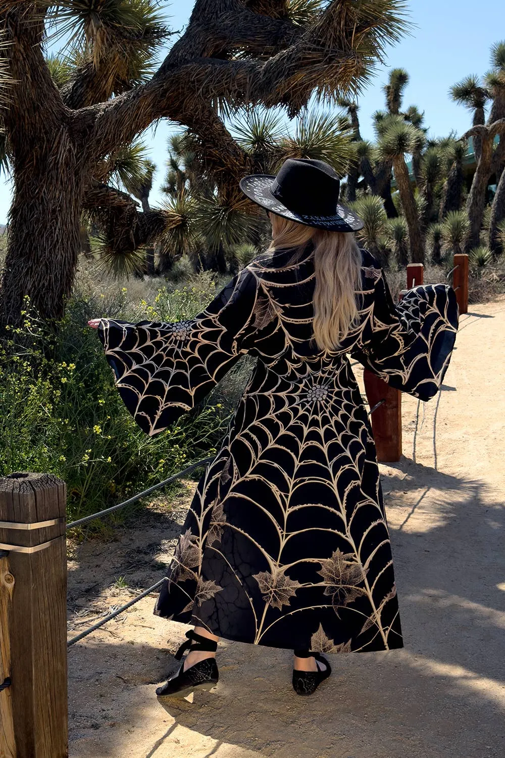 Vintage Webs Bell Sleeve Kimono Robe by the Oblong Box Shop sold by Wax Poetic product image thumbnail 2