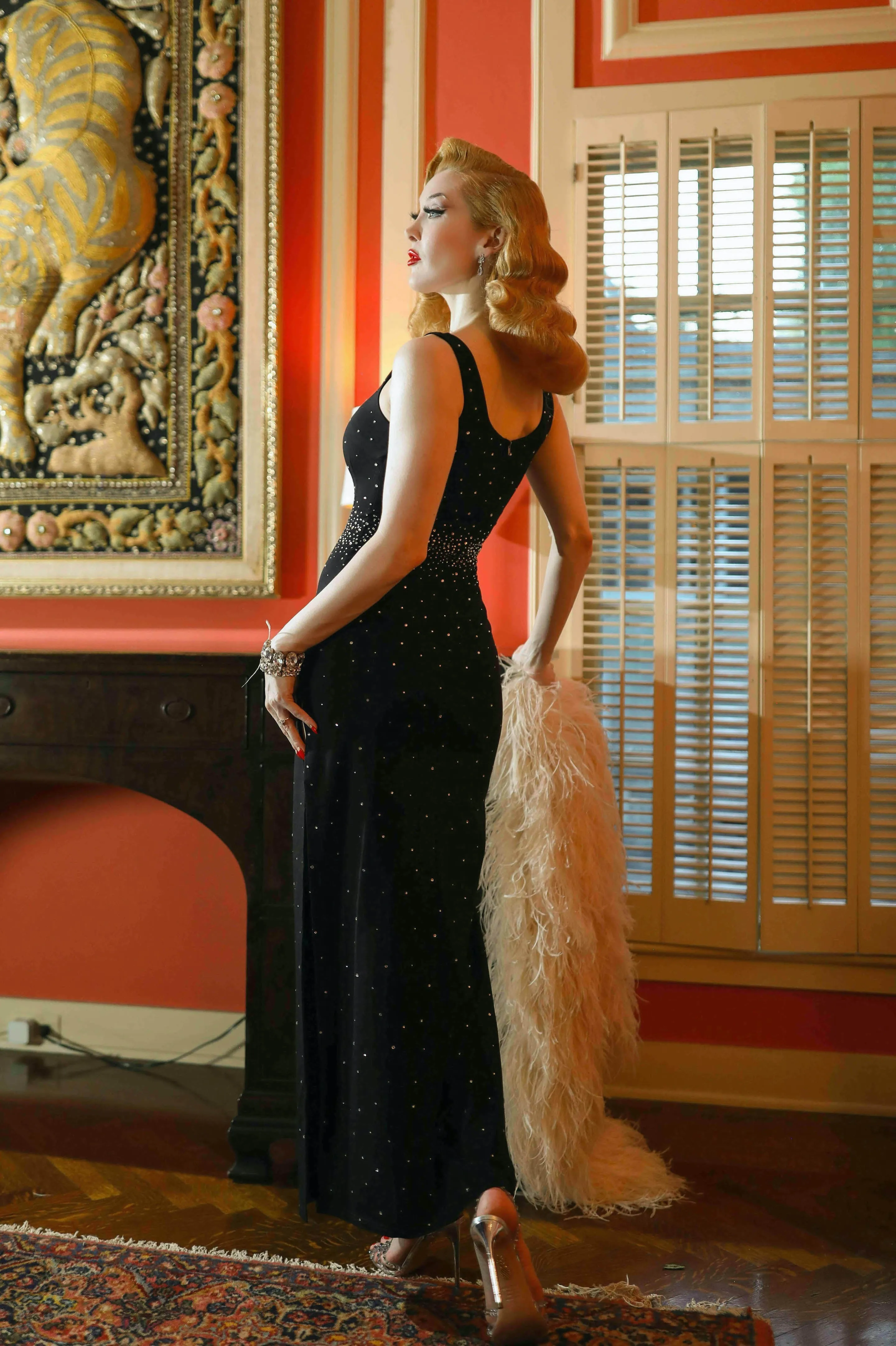 Luxe Affair Rhinestone Maxi Dress by Elle Rebel sold by Wax Poetic product image thumbnail 3