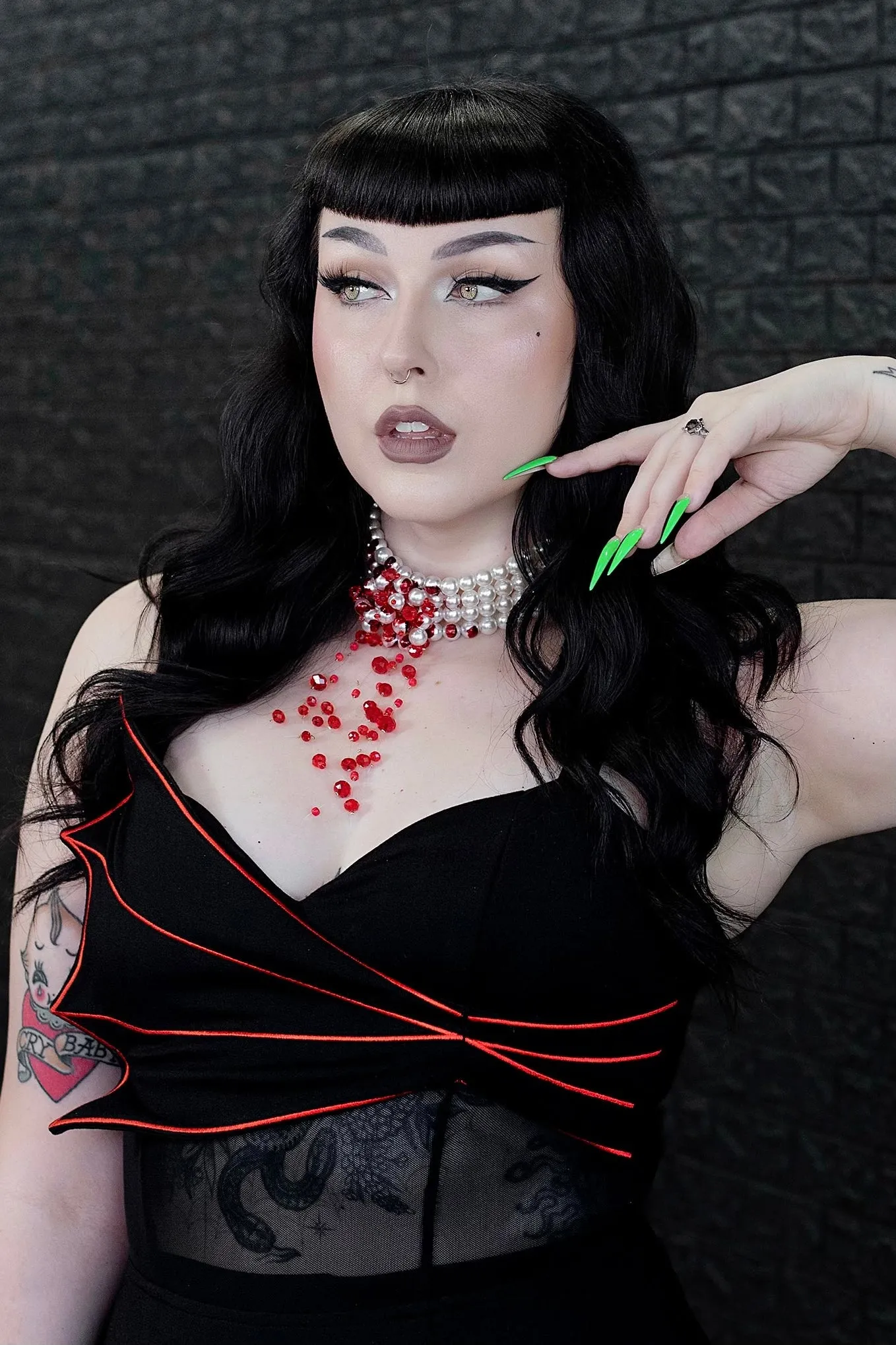 Weasel Wear Drac Bat Wing and Cape Wiggle Dress sold by Wax Poetic product image thumbnail 5