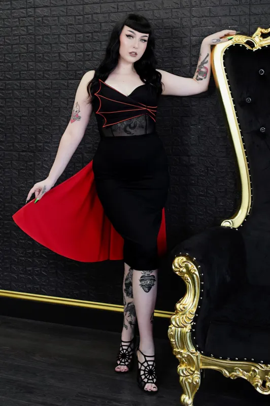 Weasel Wear Drac Bat Wing and Cape Wiggle Dress sold by Wax Poetic