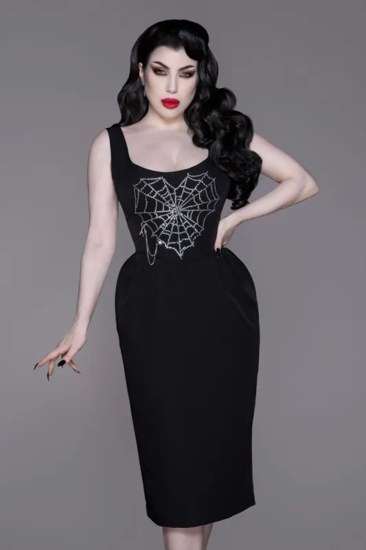 Weasel Wear Cupid Rhinestone Pencil Dress made by Wax Poetic