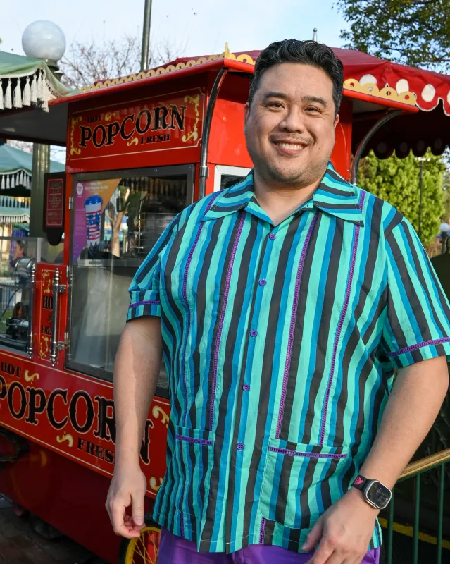 Men's Haunted House Stripe Cocktail Shirt sold by Wax Poetic