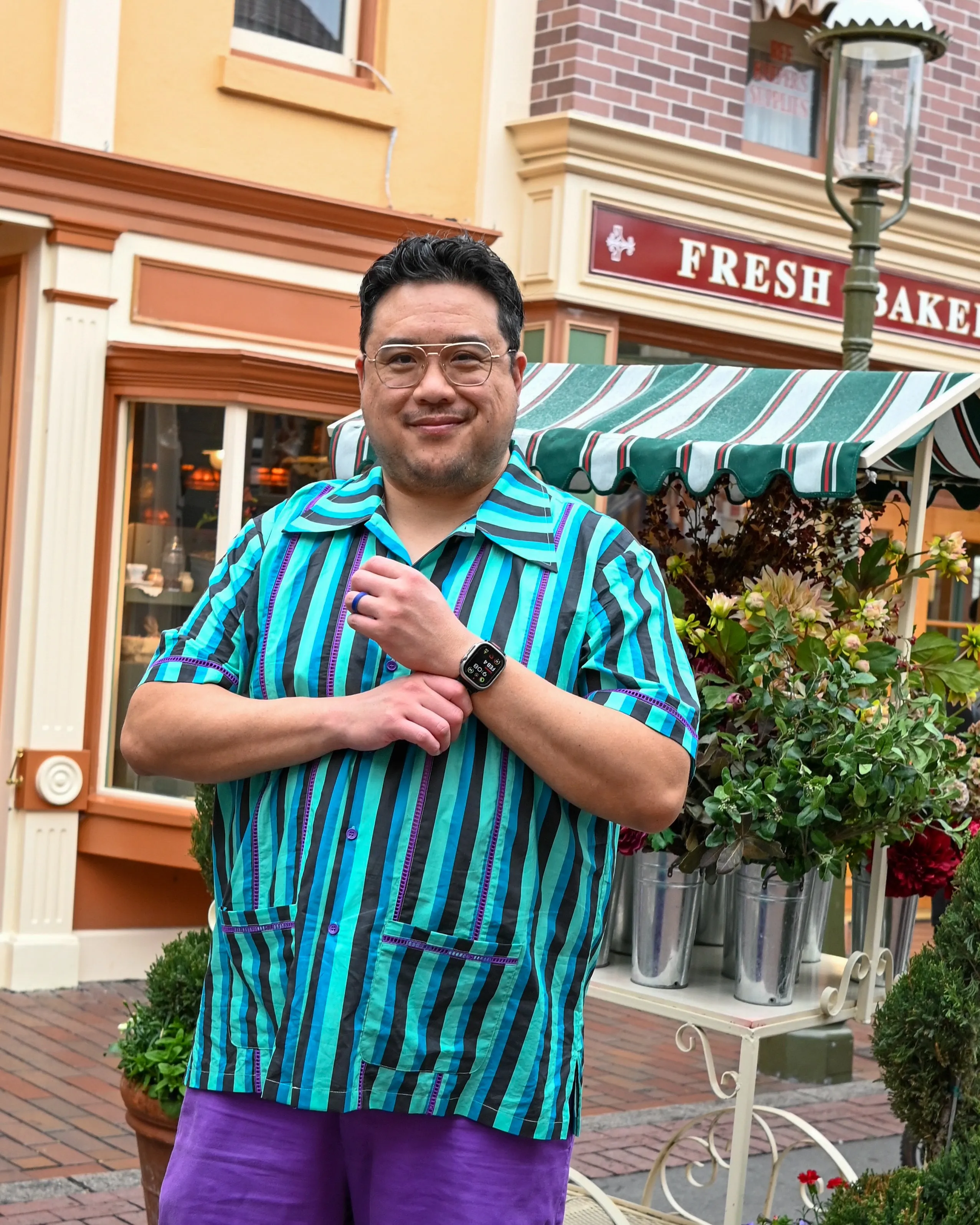 Men's Haunted House Stripe Cocktail Shirt sold by Wax Poetic product image thumbnail 3