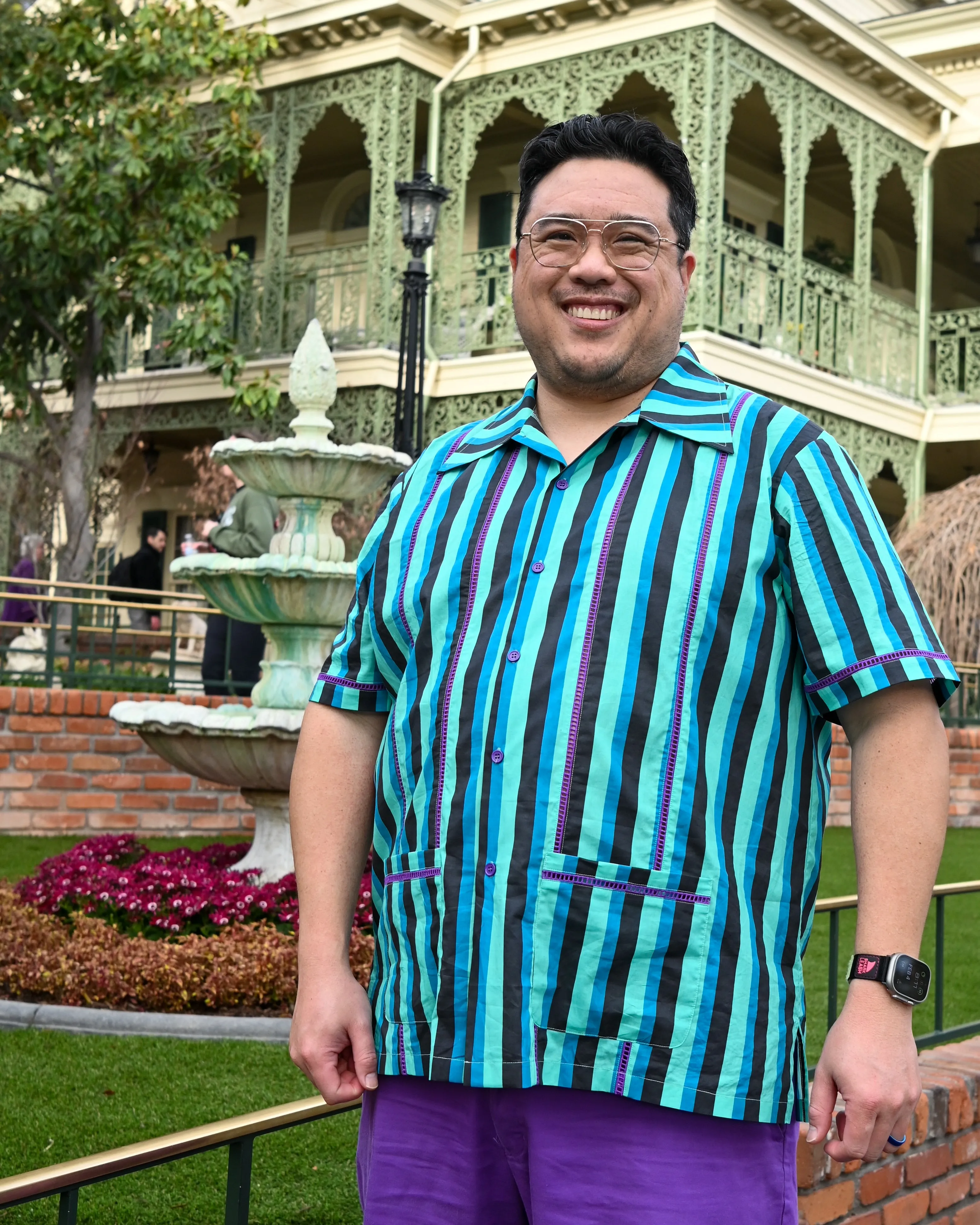 Men's Haunted House Stripe Cocktail Shirt sold by Wax Poetic product image thumbnail 2