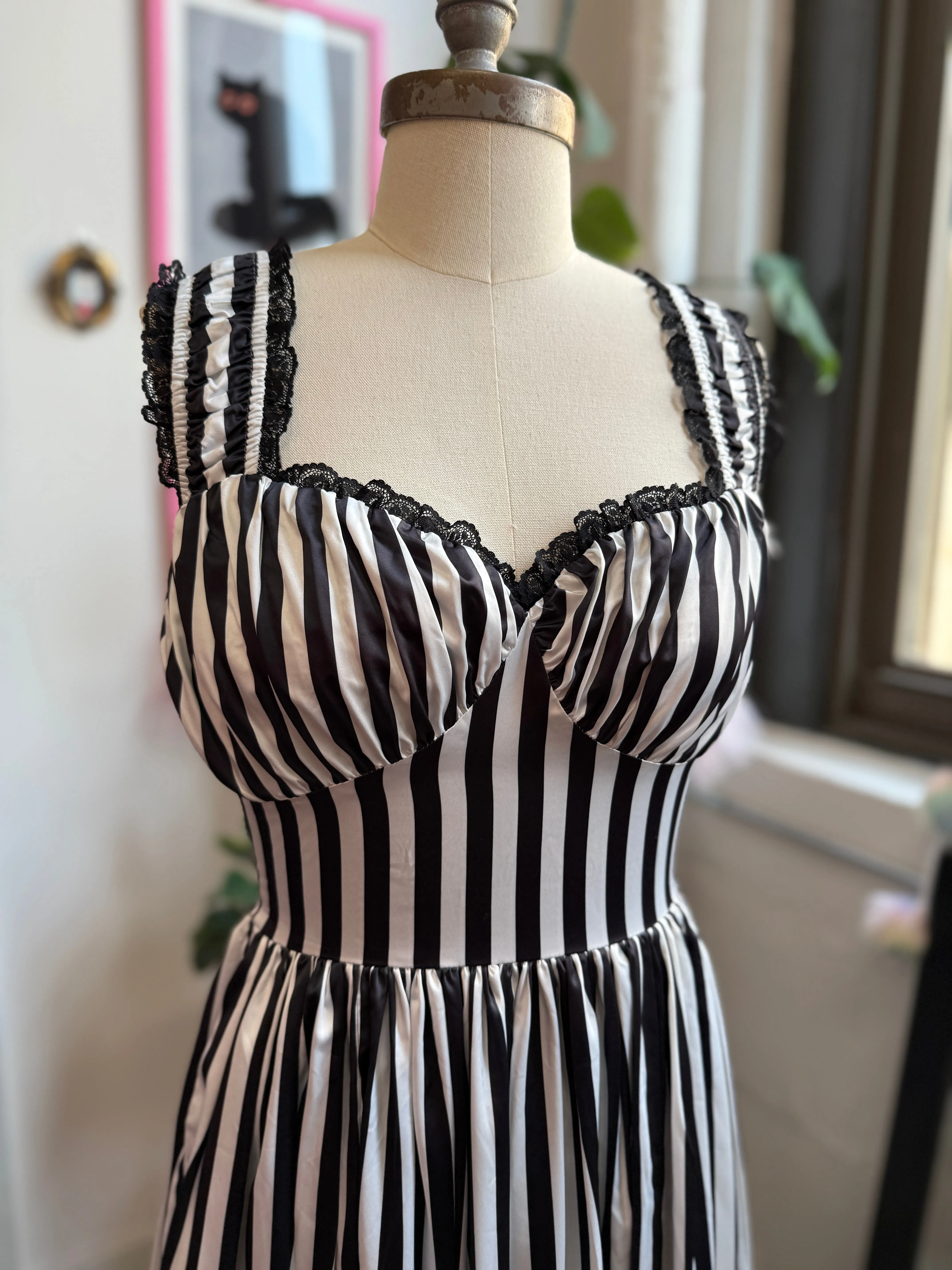 Cosette Maxi Dress in Sleepy Hollow Stripe sold by Wax Poetic product image thumbnail 2