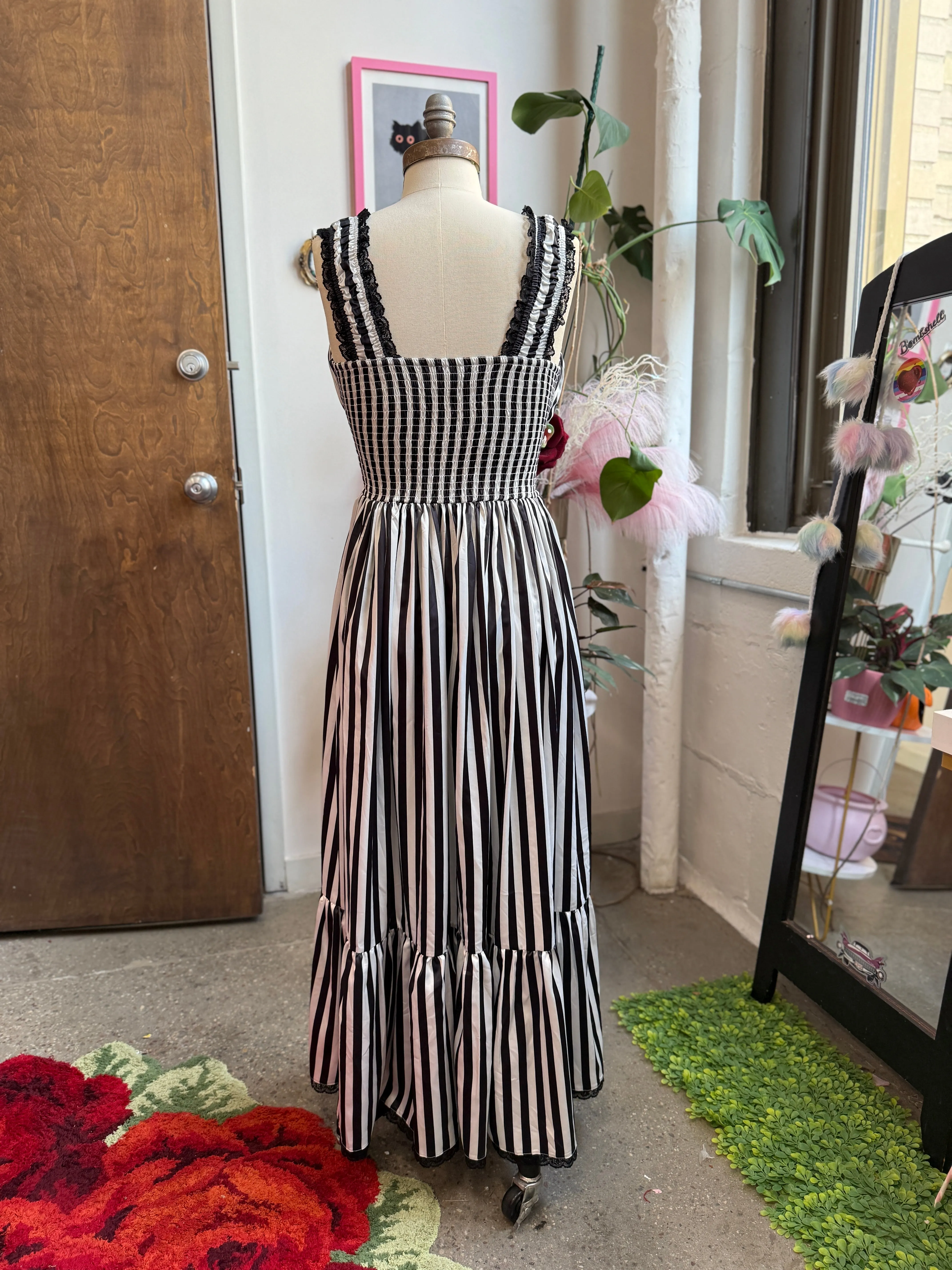 Cosette Maxi Dress in Sleepy Hollow Stripe sold by Wax Poetic product image thumbnail 5