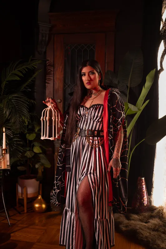 Cosette Maxi Dress in Sleepy Hollow Stripe made by Wax Poetic
