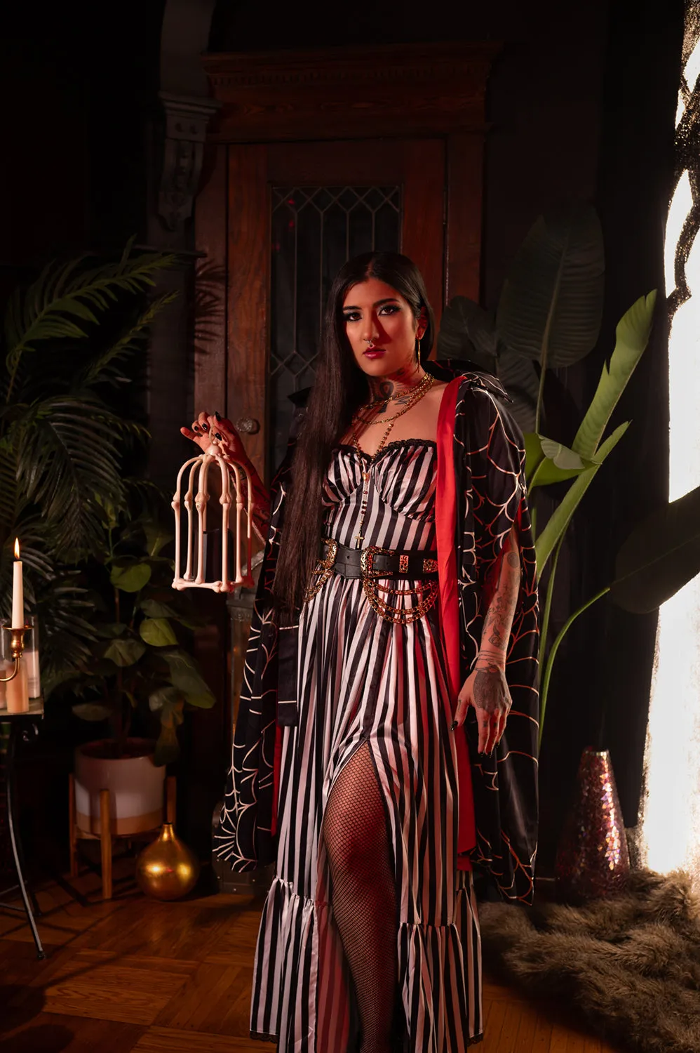 Cosette Maxi Dress in Sleepy Hollow Stripe sold by Wax Poetic