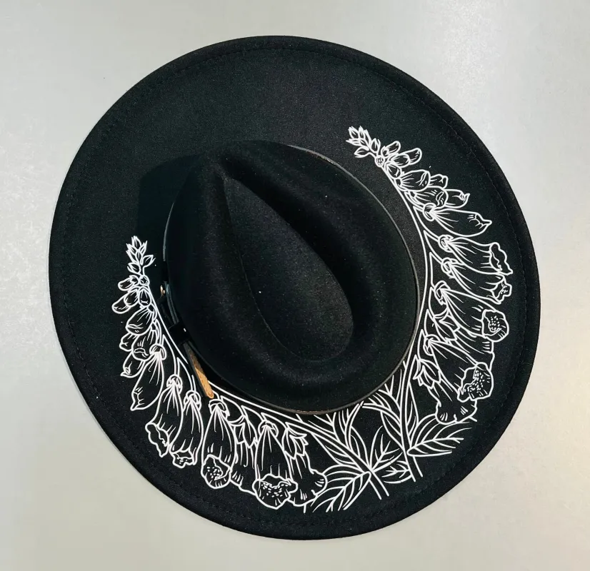 Vegan Felt Hat - XL Brim - Foxglove by Witchwood Bags sold by Wax Poetic