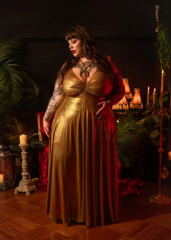 Siren Dress in Liquid Gold made by Wax Poetic