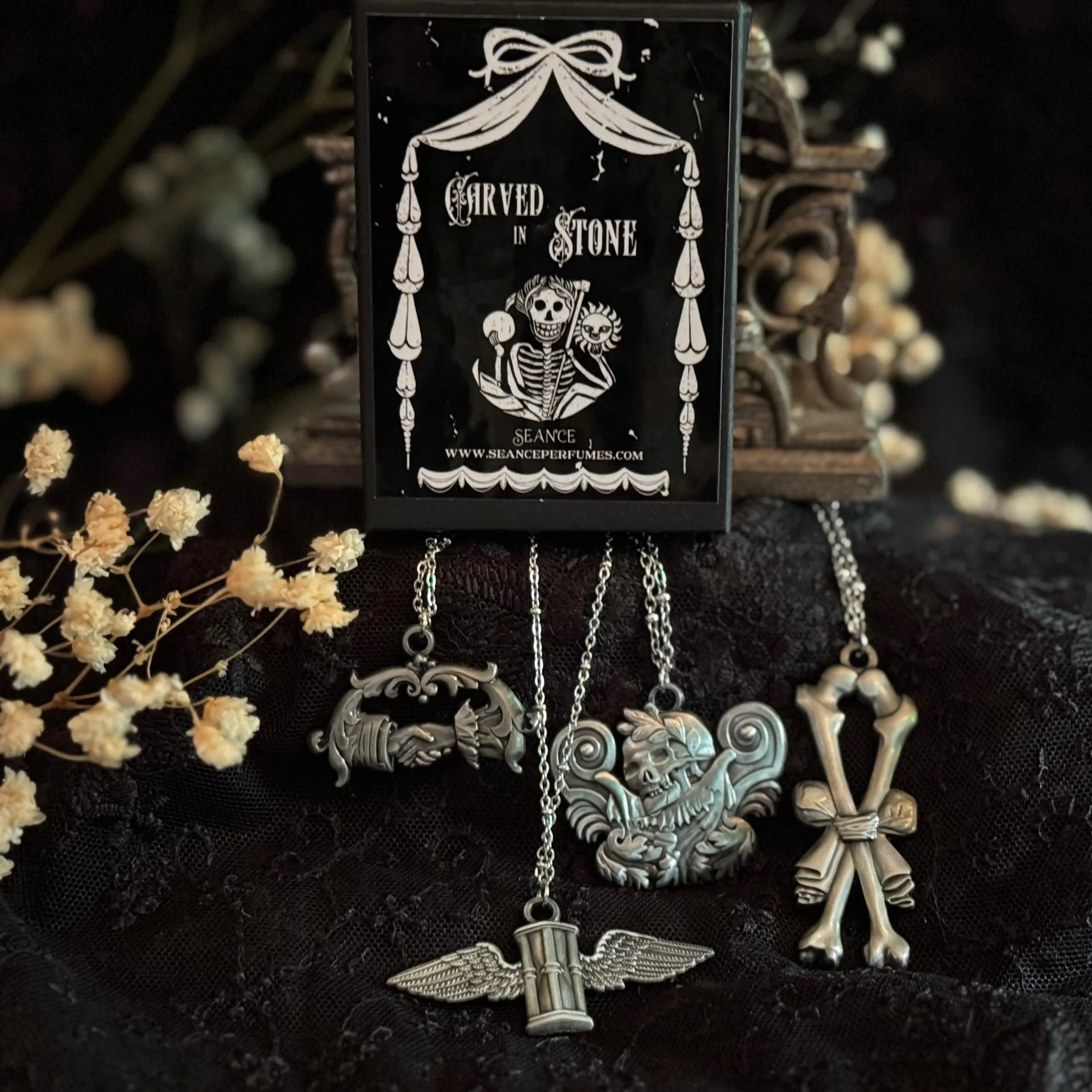 Carved In Stone- Hour Glass with Wings by Seance sold by Wax Poetic product image thumbnail 4