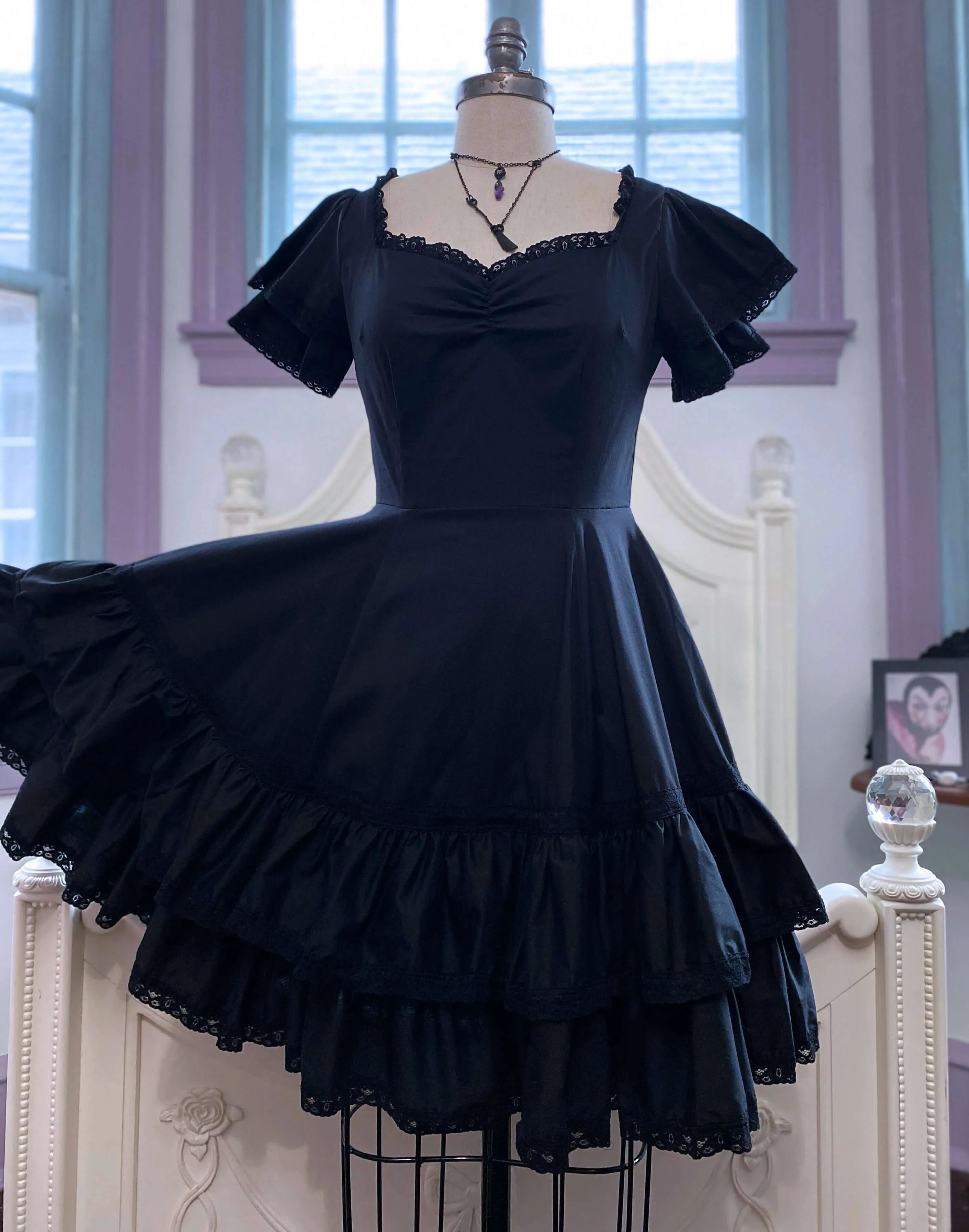 Adelaide dress in Black Cotton Poplin sold by Wax Poetic product image thumbnail 5