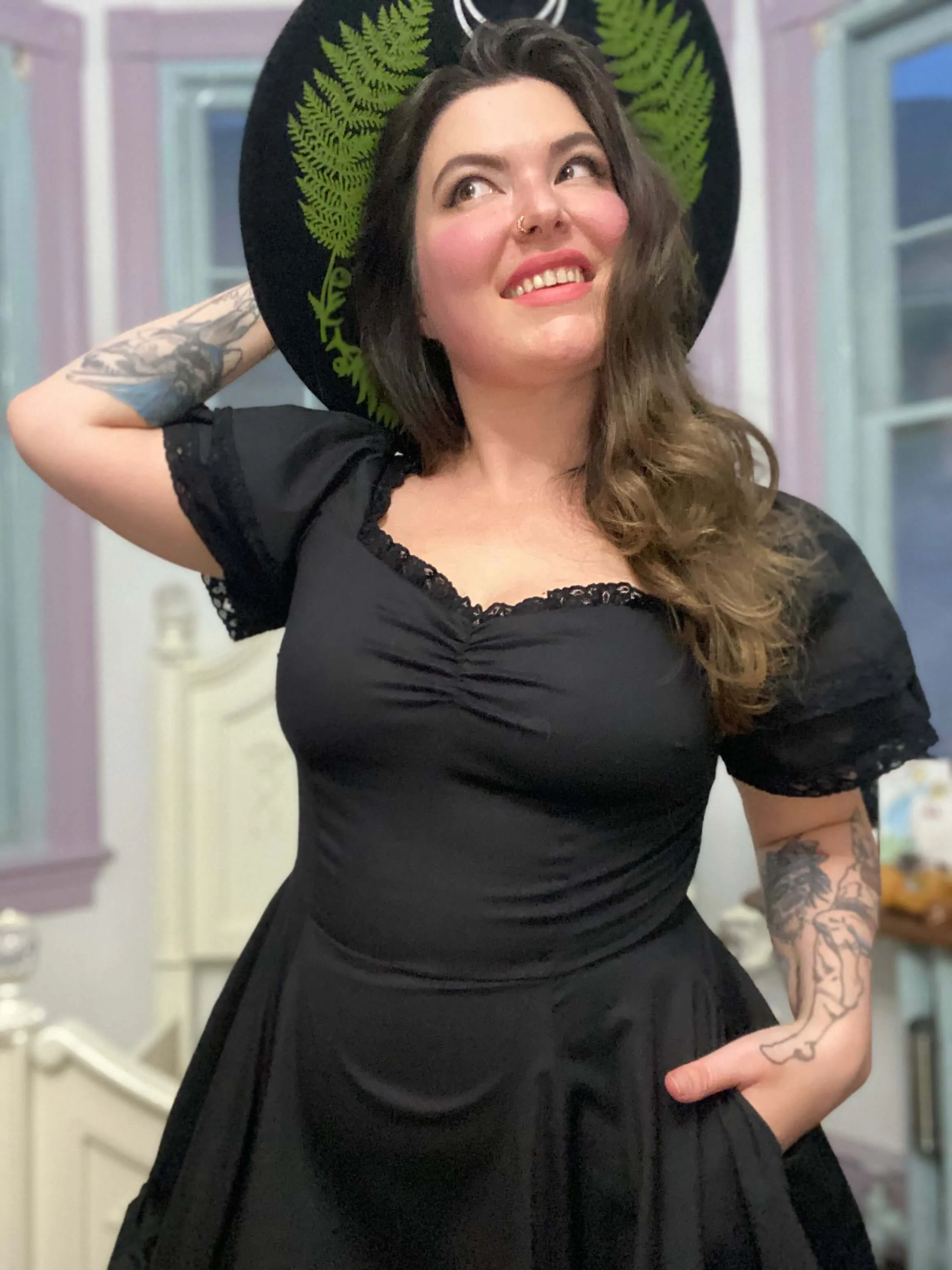 Adelaide dress in Black Cotton Poplin sold by Wax Poetic product image thumbnail 2