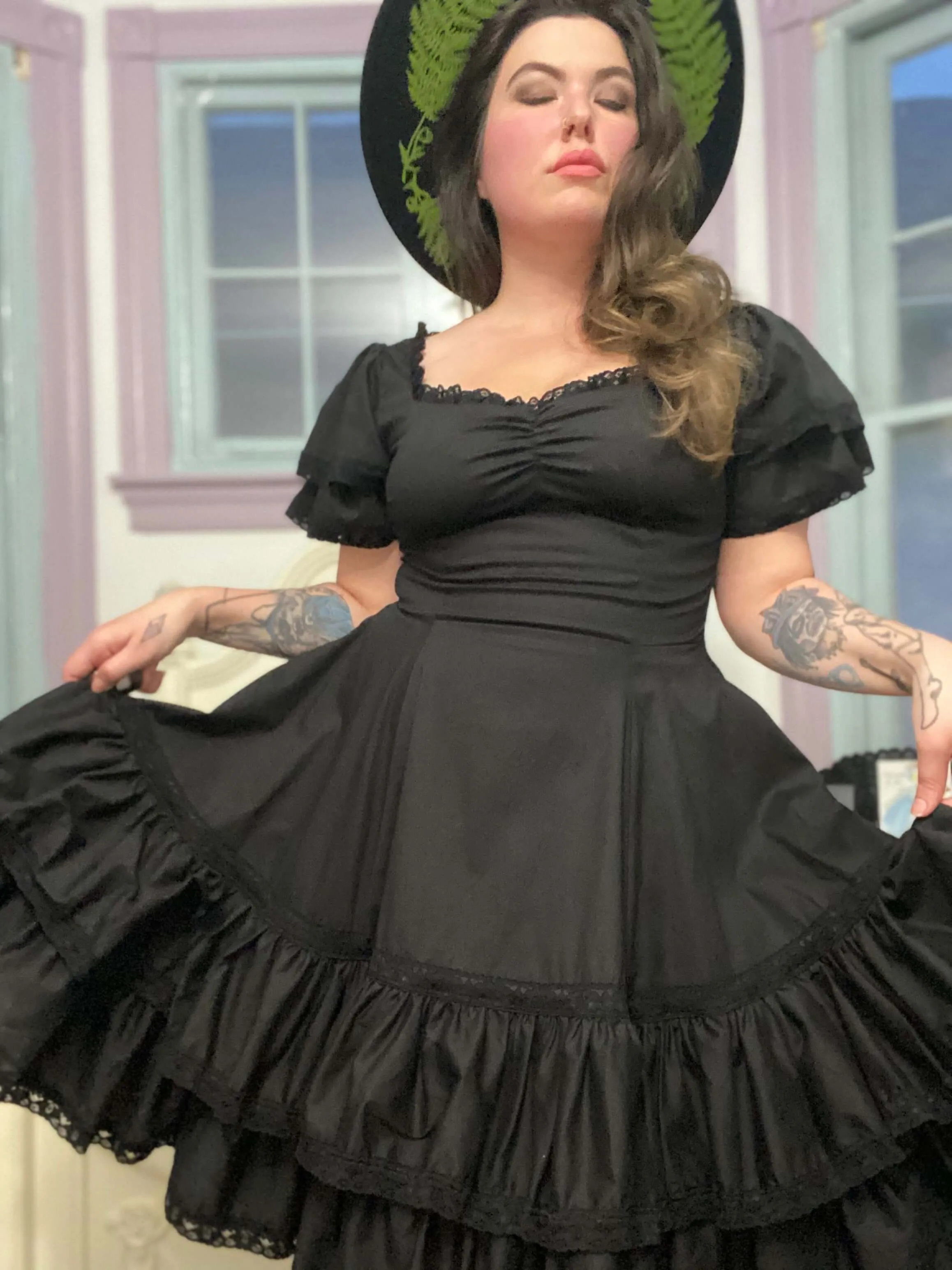 Adelaide dress in Black Cotton Poplin sold by Wax Poetic product image thumbnail 3