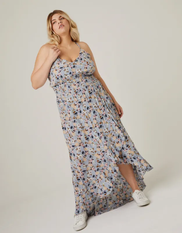 Plus Size High Low Floral Ruffle Dress sold by 2020 Ave