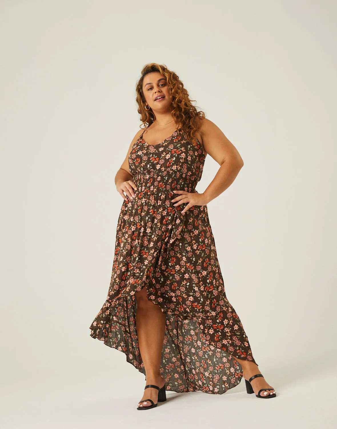 Plus Size High Low Floral Ruffle Dress sold by 2020 Ave product image thumbnail 4