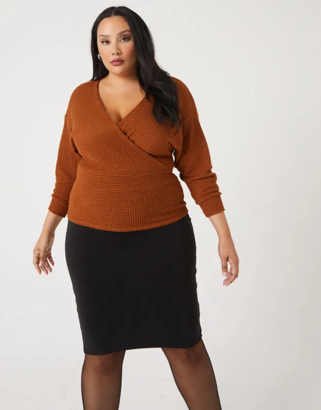 Plus Size Surplice Knit Top sold by 2020 Ave