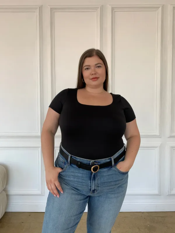 Plus Size Double Layer Cropped Tee sold by 2020 Ave