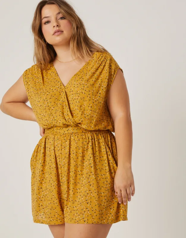 Plus Size Floral Print Woven Romper sold by 2020 Ave