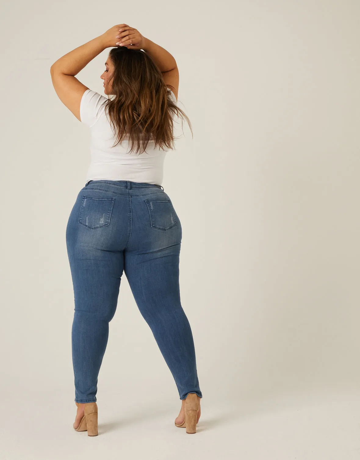 Plus Size Distressed Skinny Jeans sold by 2020 Ave product image thumbnail 4