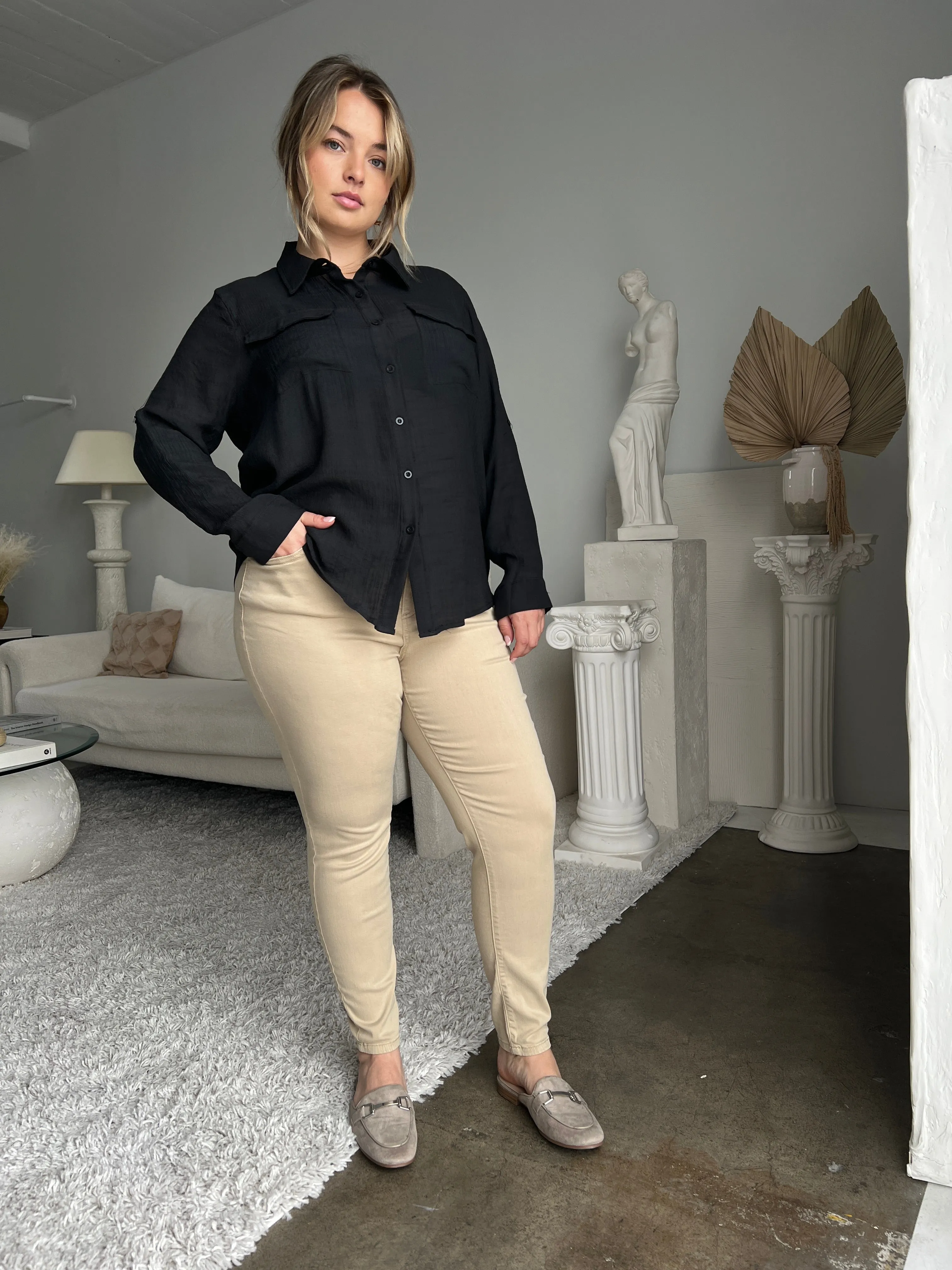 Plus Size Skinny Khaki Pants sold by 2020 Ave product image thumbnail 2