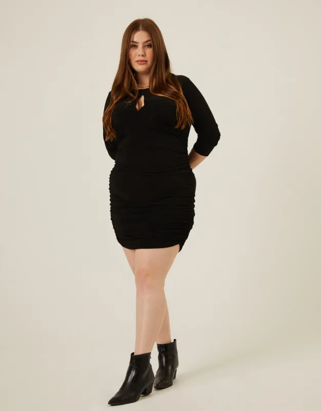 Plus Size Ruched 3/4 Sleeve Dress sold by 2020 Ave