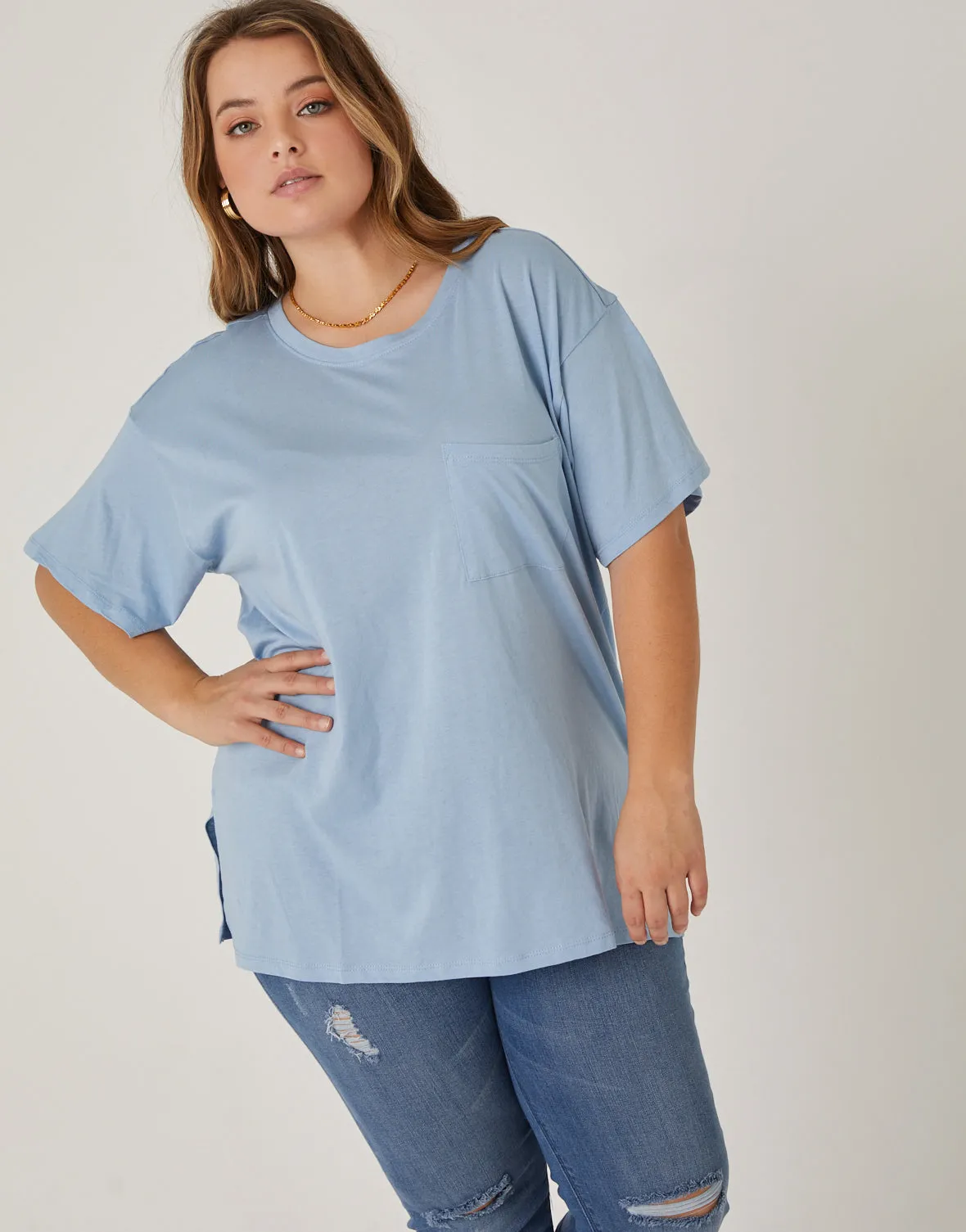 Plus Size Basic Pocket Tee sold by 2020 Ave product image thumbnail 3