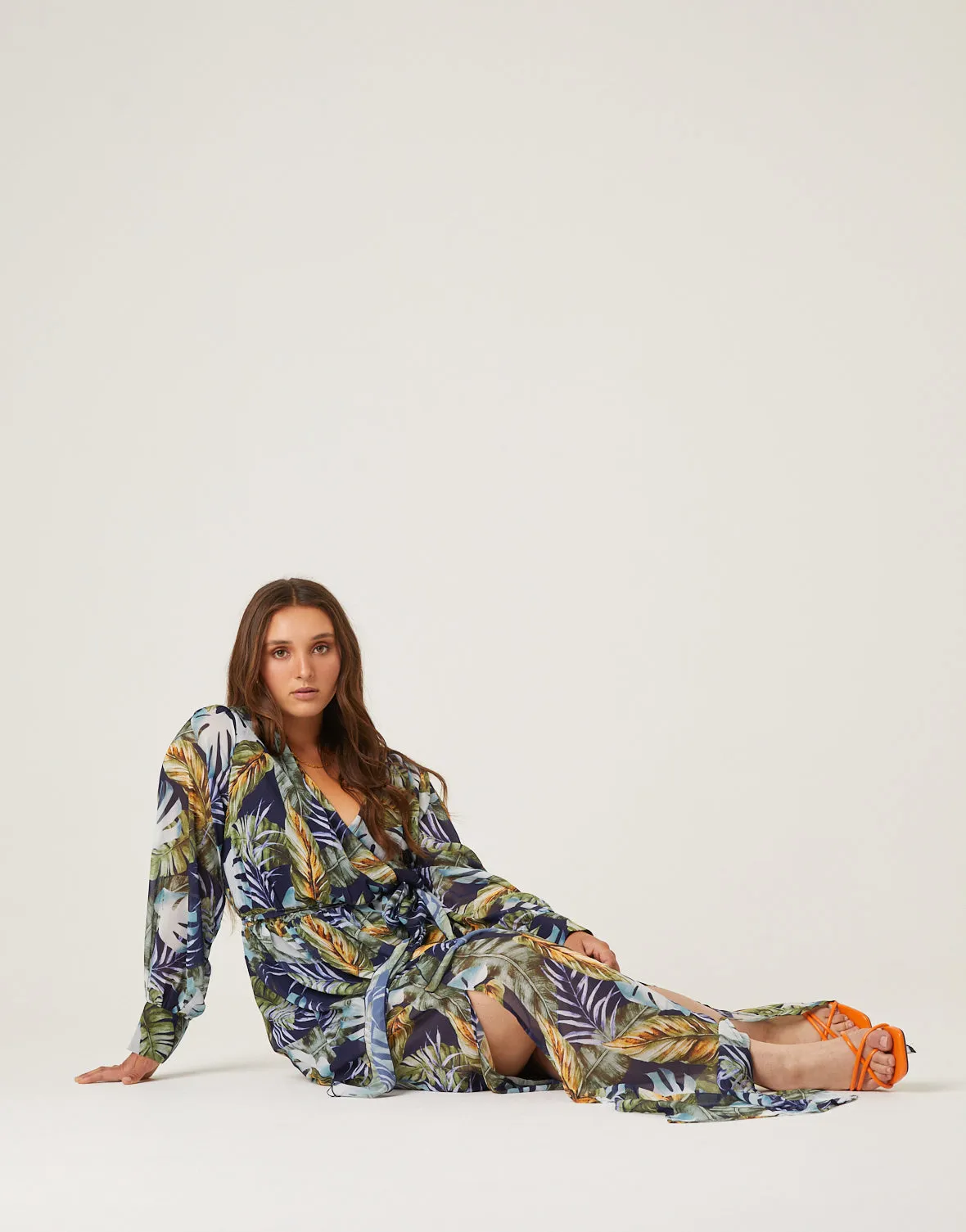 Plus Size Tropical Leaves Maxi Dress sold by 2020 Ave product image thumbnail 4
