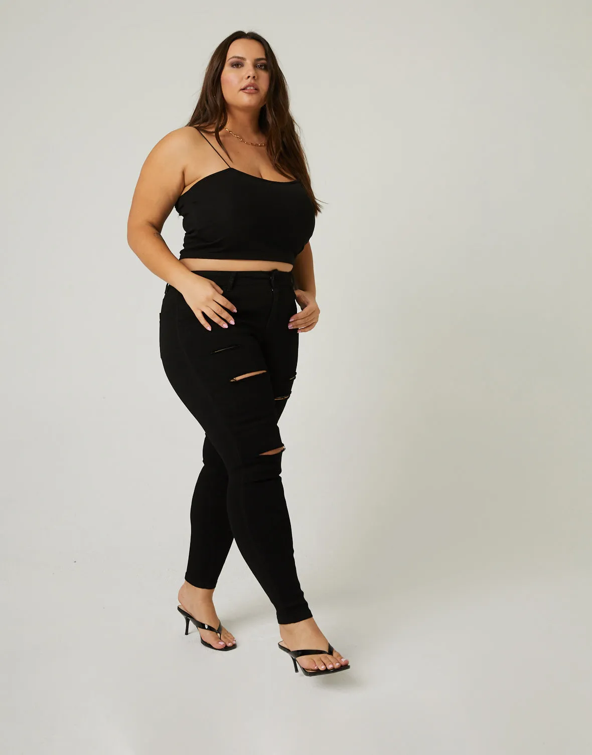 Plus Size High Rise Skinny Jeans sold by 2020 Ave product image thumbnail 4