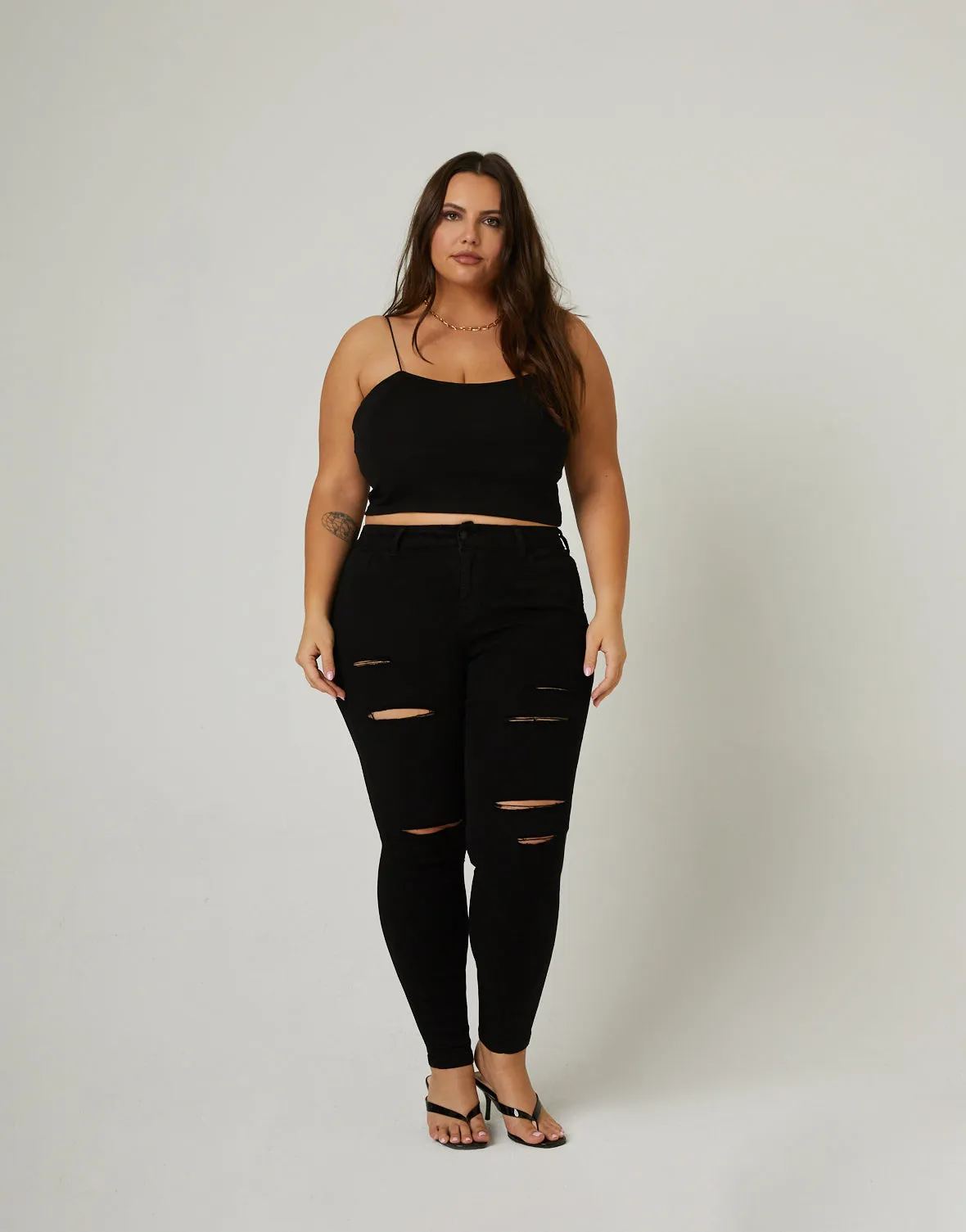 Plus Size High Rise Skinny Jeans sold by 2020 Ave product image thumbnail 2