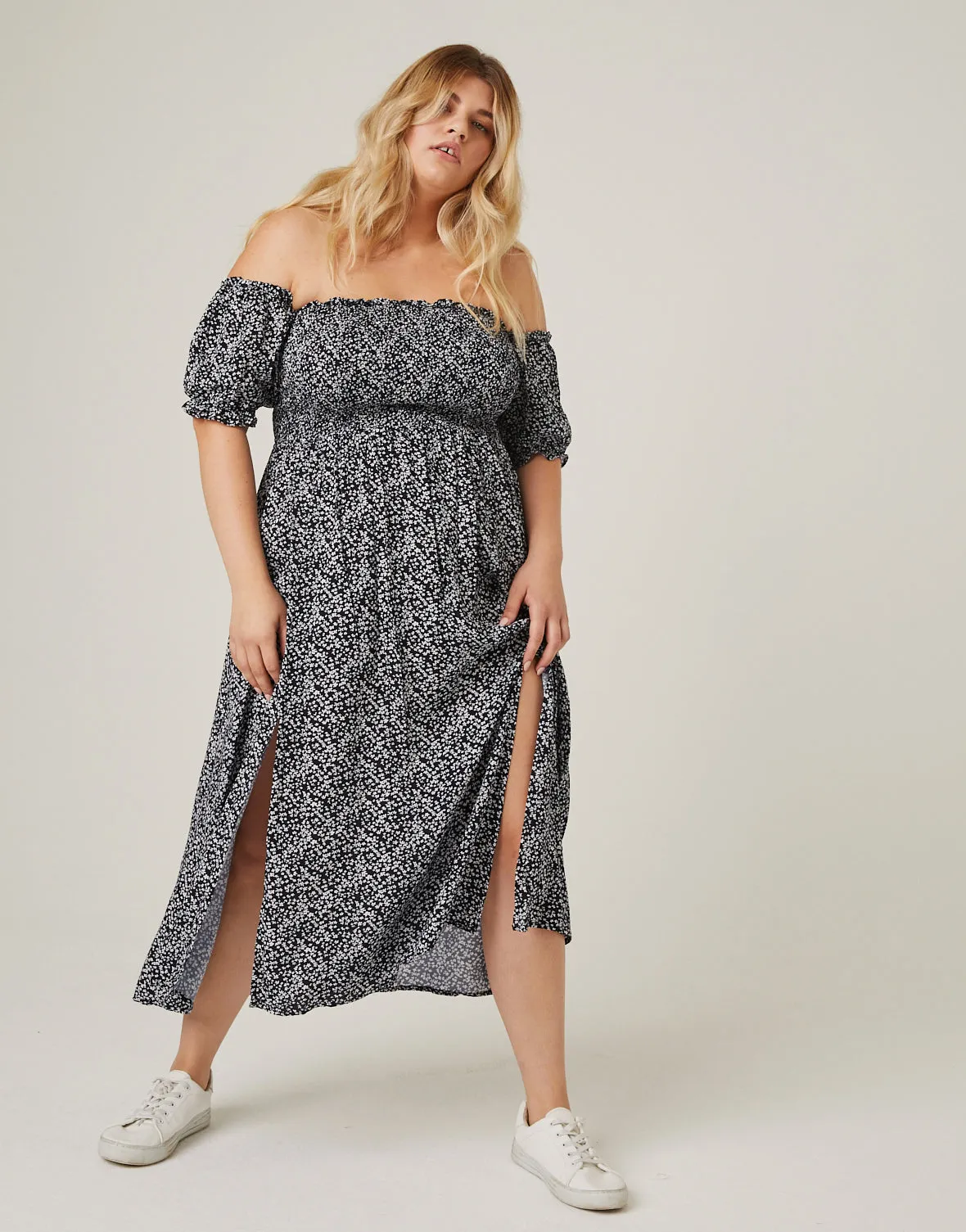 Plus Size Off-The-Shoulder Midi Dress sold by 2020 Ave product image thumbnail 2
