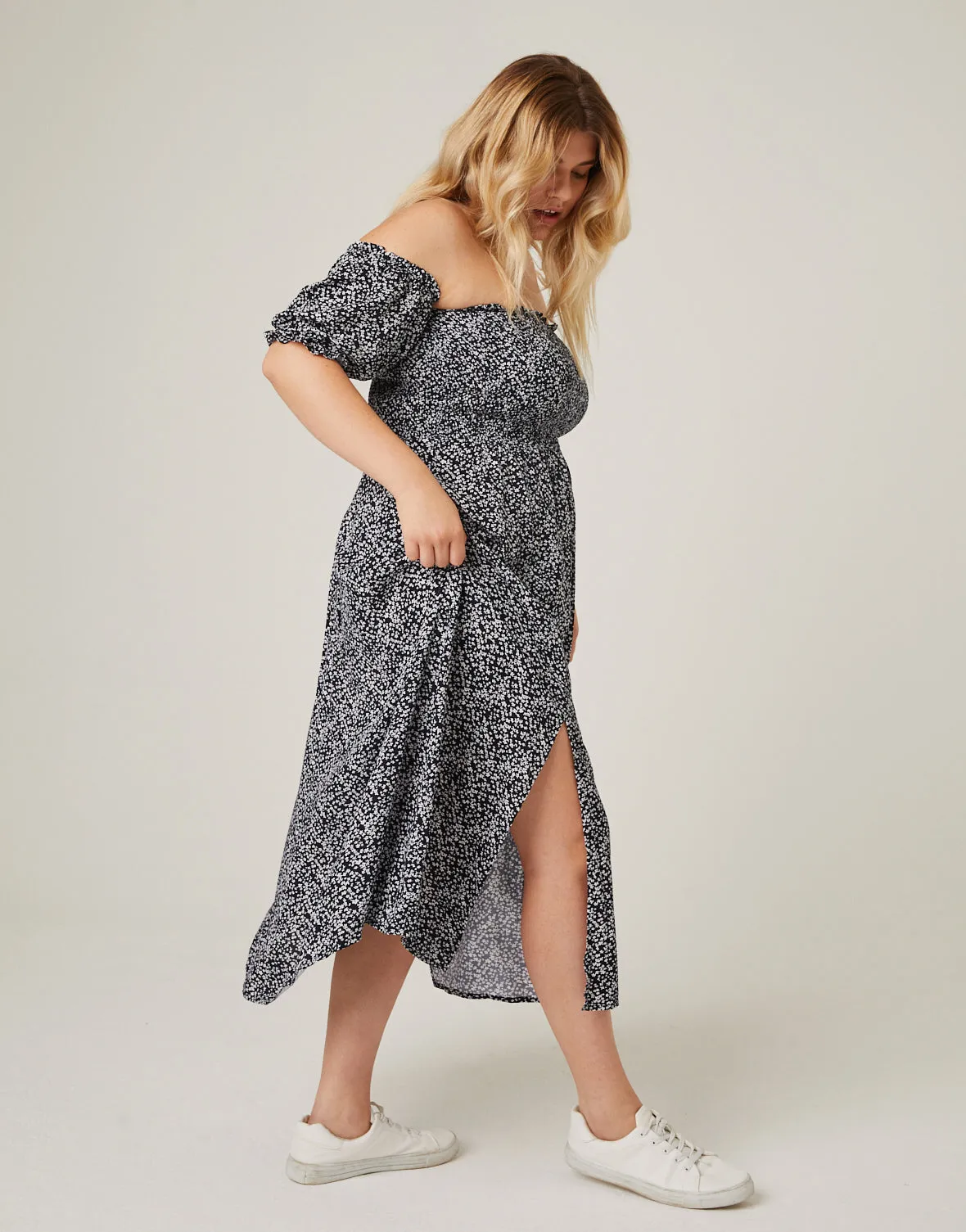 Plus Size Off-The-Shoulder Midi Dress sold by 2020 Ave product image thumbnail 3