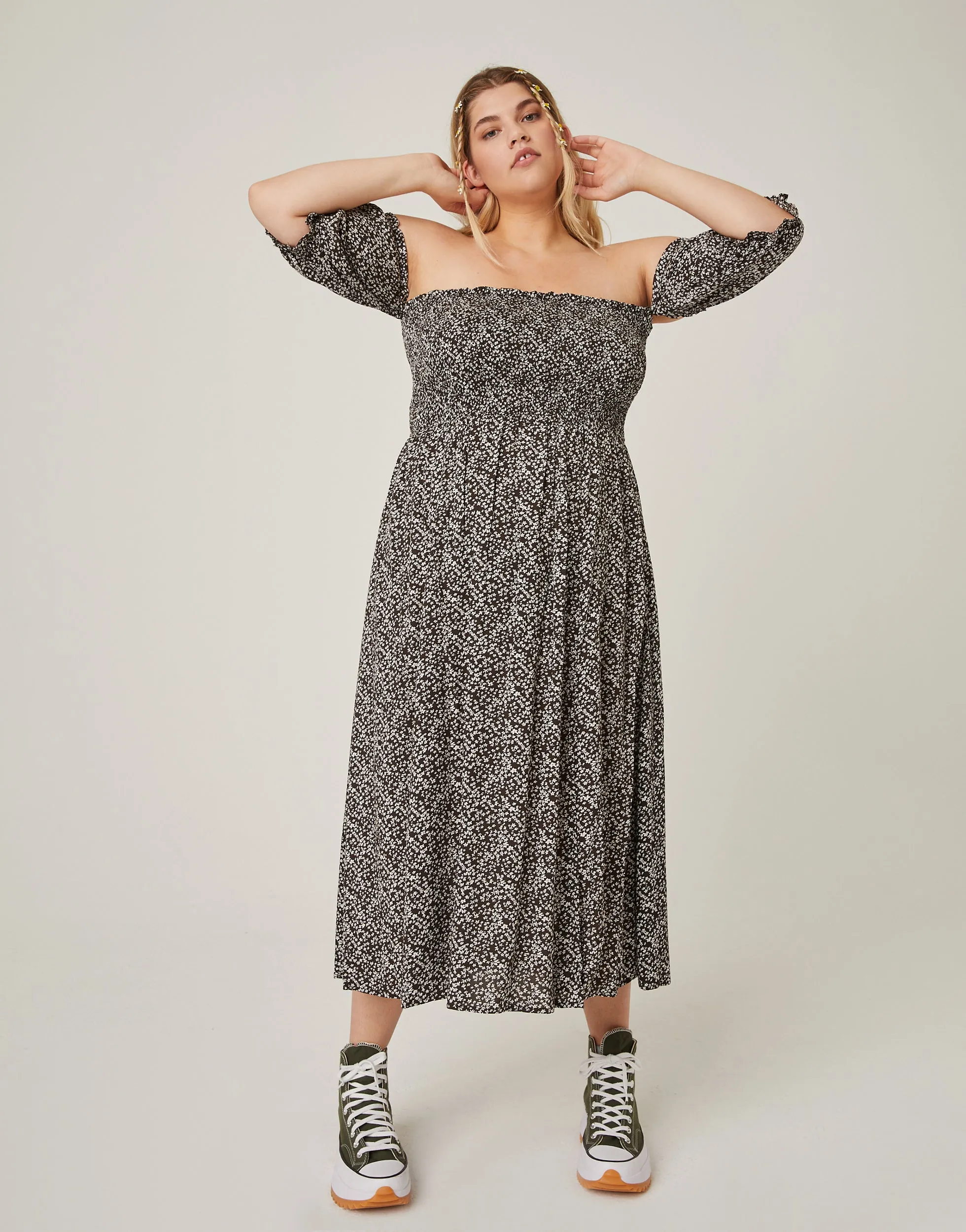 Plus Size Off-The-Shoulder Midi Dress sold by 2020 Ave