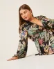 Plus Size Satin Floral Wrap Dress sold by 2020 Ave